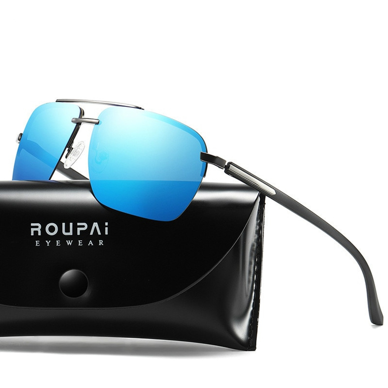 Buy Glasses Europe and America fashion wild big box square sunglasses,  black frame double gray at Amazon.in